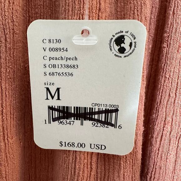 NWT Free People Soleil Wide Leg Jumpsuit Women's Peach Size Medium - Picture 5 of 6